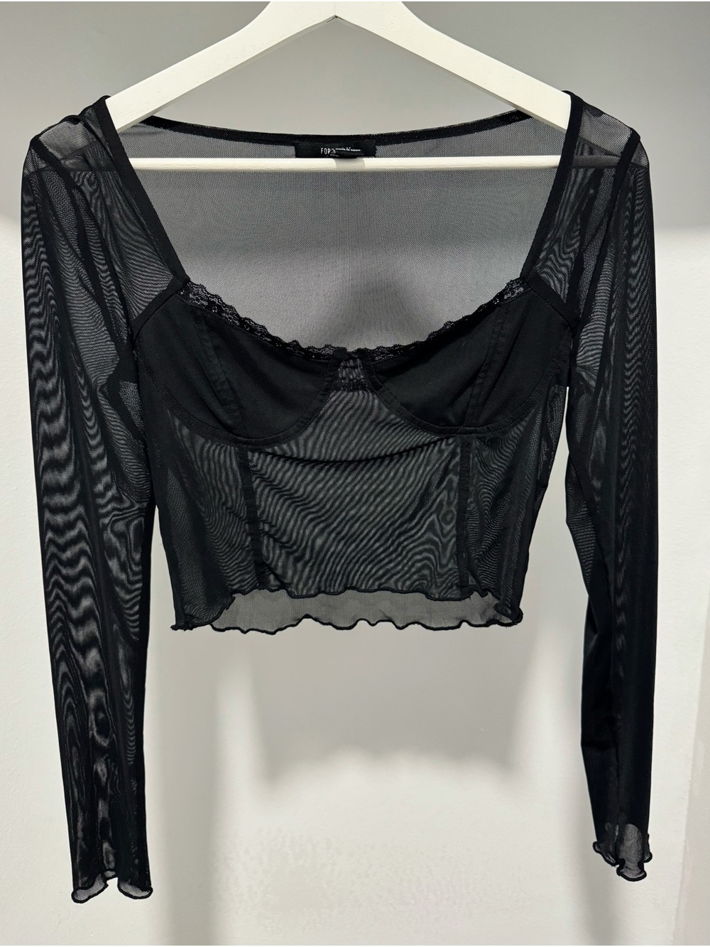 Forever 21 Black Sheer Mesh Top